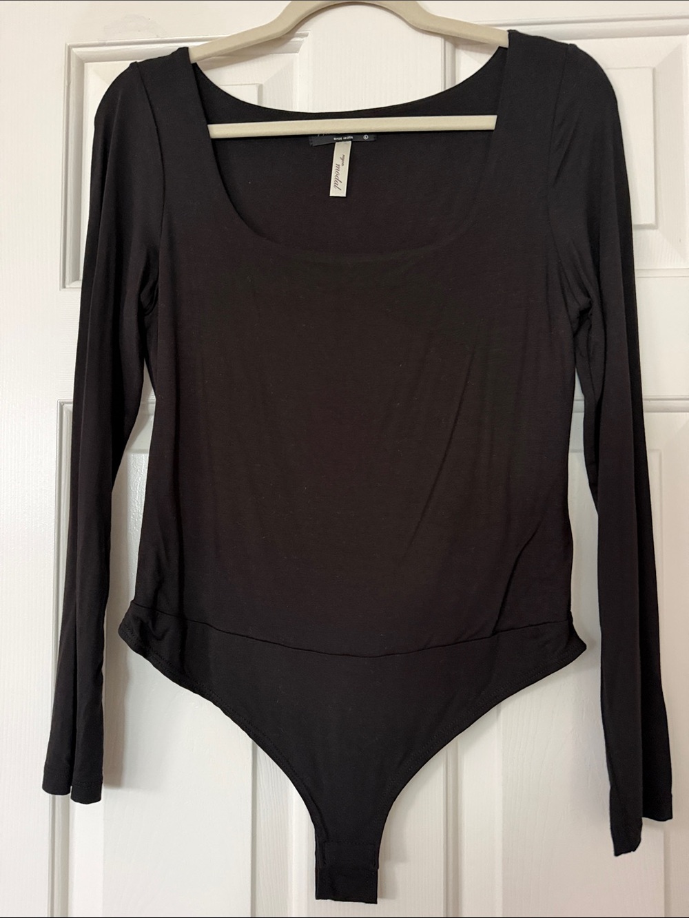 Final Touch Modal Long Sleeve Black Bodysuit - Women